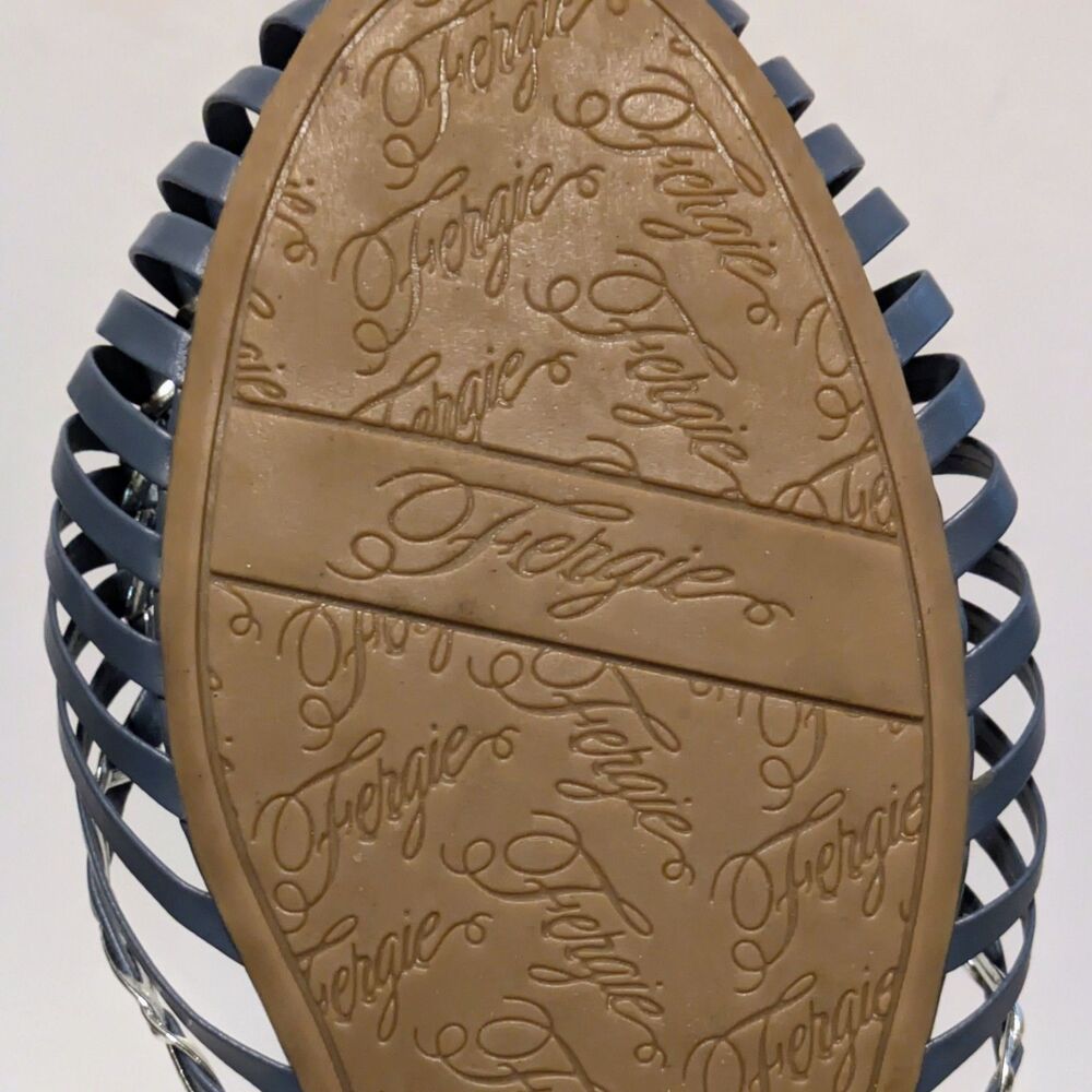 Fergie Nickel D'orsay Flats Blue Silver Pop Woven Leather Women's Shoes Size 8.5 - Picture 8 of 8